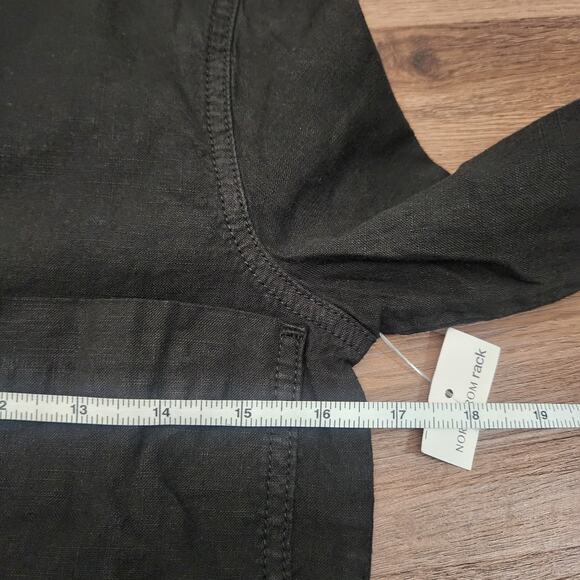 Frank & Eileen Ireland Playsuit XXS Flax Blend Black Minimalist‎ Utility Casual - Picture 6 of 8